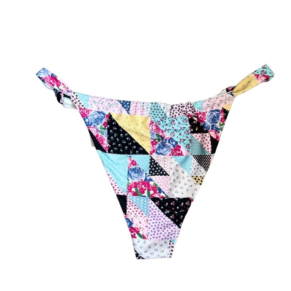 NWT Frankies Bikinis Gabe High Cut Bikini Bottom in Patchwork Size Large - Picture 6 of 13